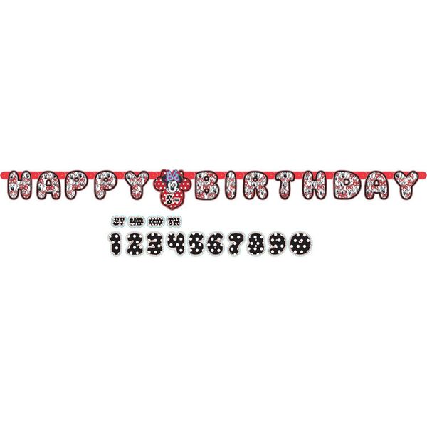 Disney - Lettera - Bandiera, Buon Compleanno SG24873 (Taglia Unica) (Rosso/Bianco/Nero)-image