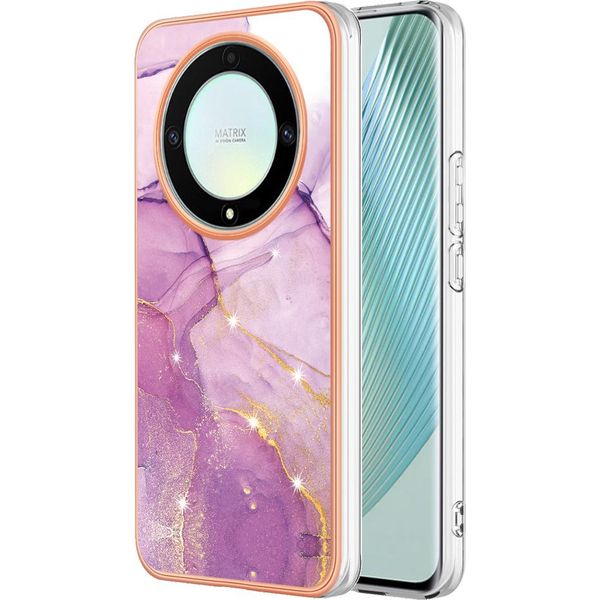 Custodia Per Honor X9A/Magic5 Lite, Sottile Marmo Antiurto Morbido Tpu Paraurti Rosa-image