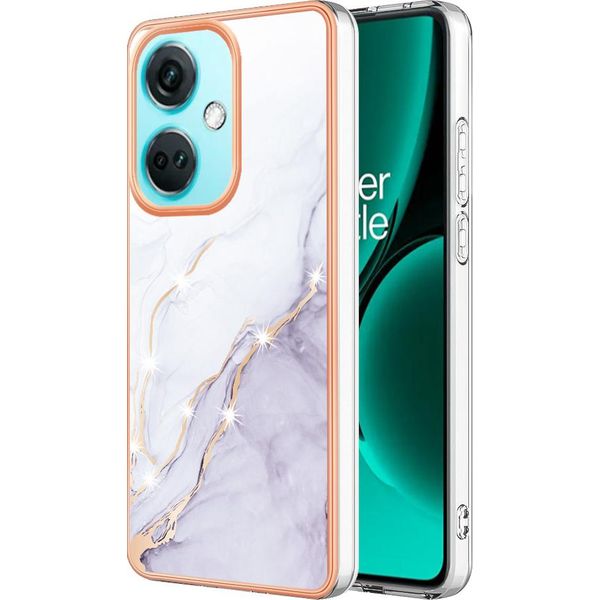 Custodia Per Oneplus Nord CE3, Sottile Marmo Antiurto Morbido Tpu Paraurti Bianco-image