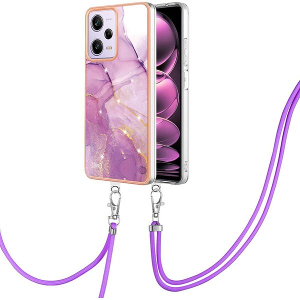 Custodia Con Cinturino Per Xiaomi Poco X5 Pro/Redmi Note 12 Pro 5G, Paraurti In Tpu Morbido, Custodia Protettiva, Con Cinturino Regolabile Rosa-image