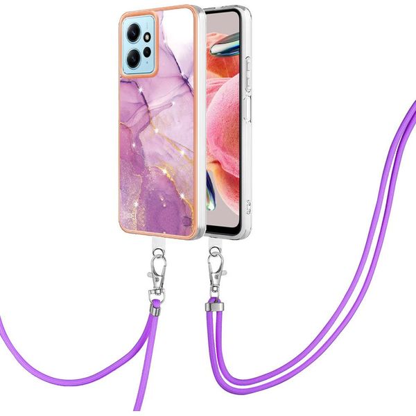 Custodia Con Cinturino Per Xiaomi Redmi Note 12 4G, Paraurti In Tpu Morbido, Custodia Protettiva, Con Cinturino Regolabile Rosa-image