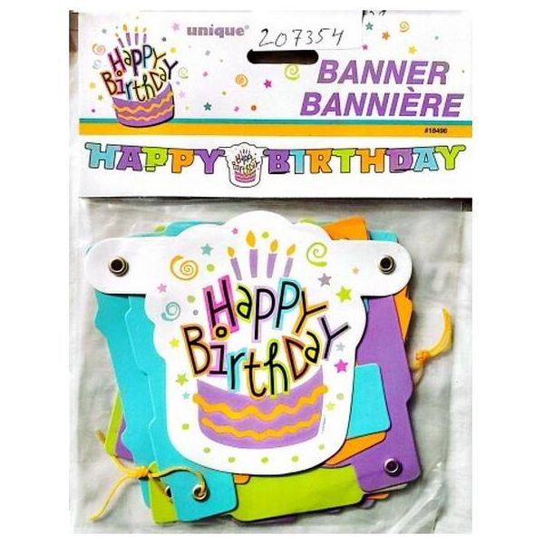 Unique Party - Bandiera, Buon Compleanno SG34549 (Taglia Unica) (Colorato)-image