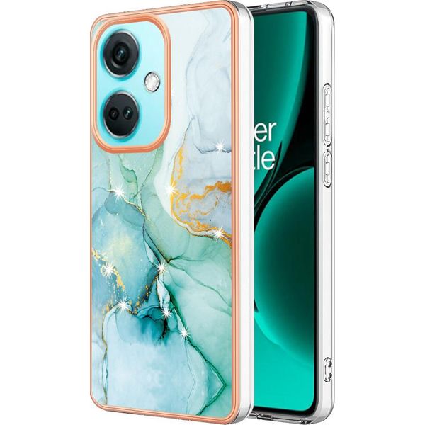Custodia Per Oneplus Nord CE3, Sottile Marmo Antiurto Morbido Tpu Paraurti Verde-image