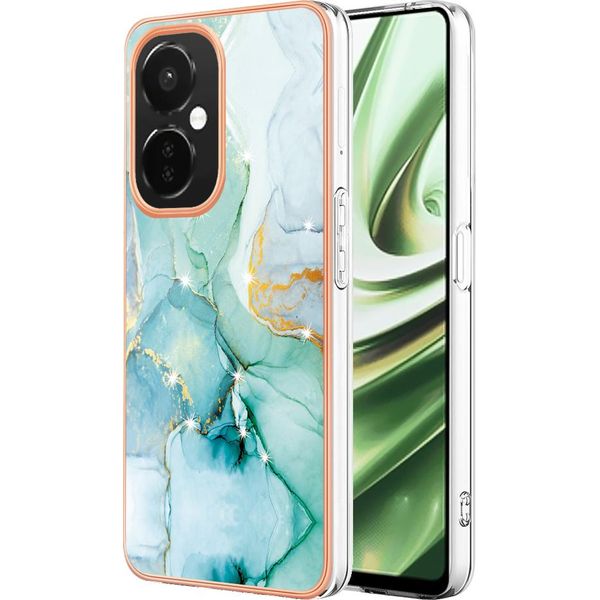 Custodia Per Oneplus Nord Ce 3 Lite /Nord N30, Sottile Marmo Antiurto Morbido Tpu Paraurti Verde-image