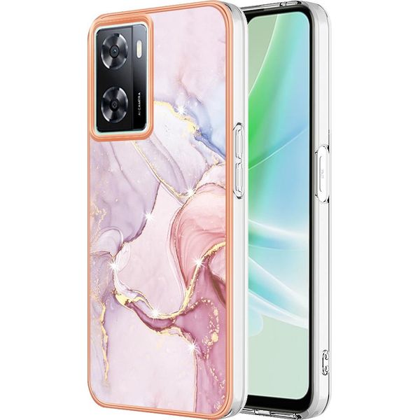 Custodia Per Oneplus Nord N300, Sottile Marmo Antiurto Morbido Tpu Custodia Paraurti Rose Gold-image