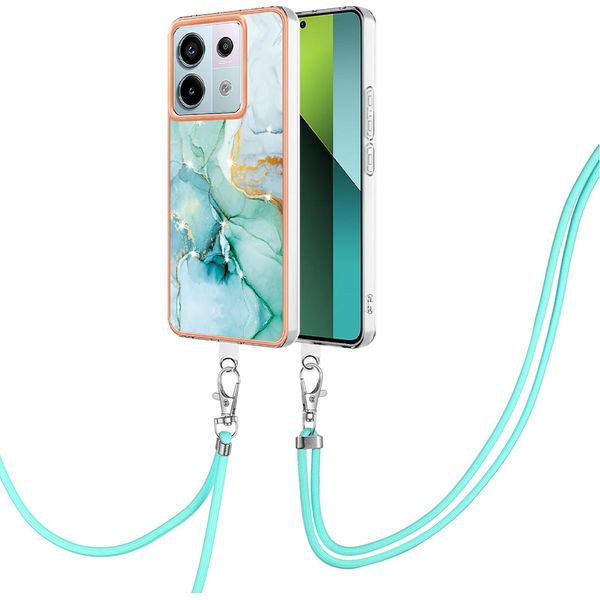 Custodia Con Cinturino Per Xiaomi Redmi Note 13 Pro 5G, Paraurti In Tpu Morbido, Custodia Protettiva, Con Cinturino Regolabile Verde-image