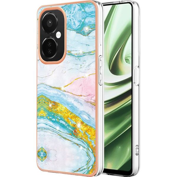Custodia Per Oneplus Nord Ce 3 Lite /Nord N30, Sottile Marmo Antiurto Morbido Tpu Custodia Paraurti Turchese-image