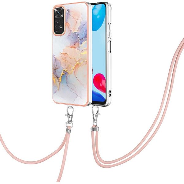 Custodia Con Cinturino Per Xiaomi Redmi Note 11 4G/Note 11S, Custodia In Tpu A Fantasia Con Cinturino Regolabile Grigio-image