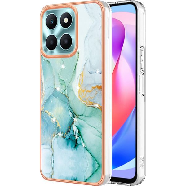 Custodia Per Honor X6A, Sottile Marmo Antiurto Morbido Tpu Paraurti Verde-image