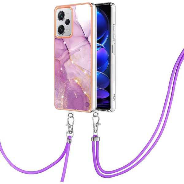 Custodia Con Cinturino Per Xiaomi Redmi Note 12 Pro+, Paraurti In Tpu Morbido, Custodia Protettiva, Con Cinturino Regolabile Rosa-image