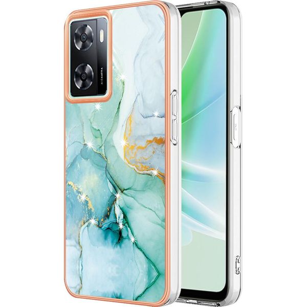 Custodia Per Oneplus Nord N300, Sottile Marmo Antiurto Morbido Tpu Paraurti Verde-image