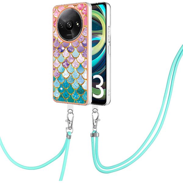 Custodia Con Cinturino Per Xiaomi Redmi A3, Custodia In Tpu A Fantasia Con Cinturino Regolabile Colorato-image