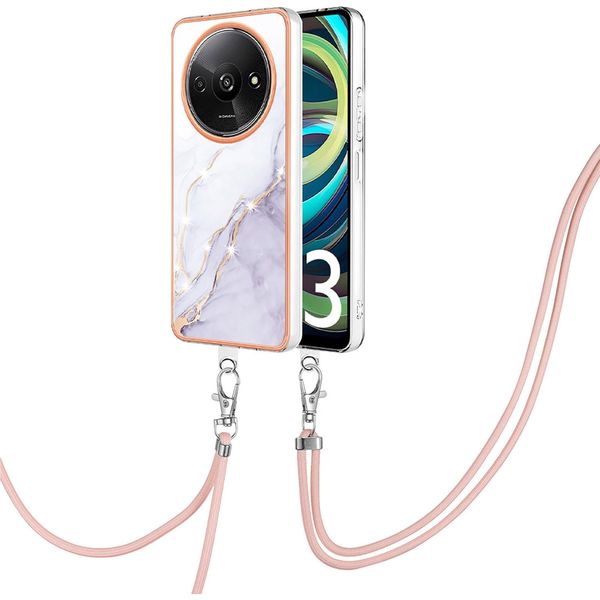 Custodia Con Cinturino Per Xiaomi Redmi A3, Paraurti In Tpu Morbido, Custodia Protettiva, Con Cinturino Regolabile Bianco-image
