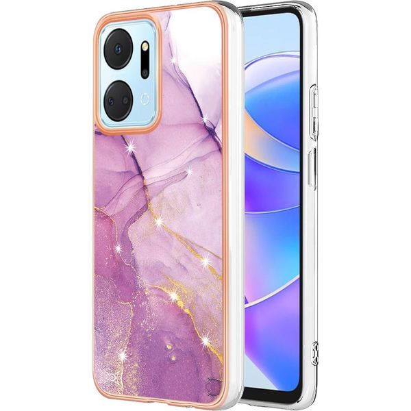 Custodia Per Honor X7A, Sottile Marmo Antiurto Morbido Tpu Paraurti Rosa-image
