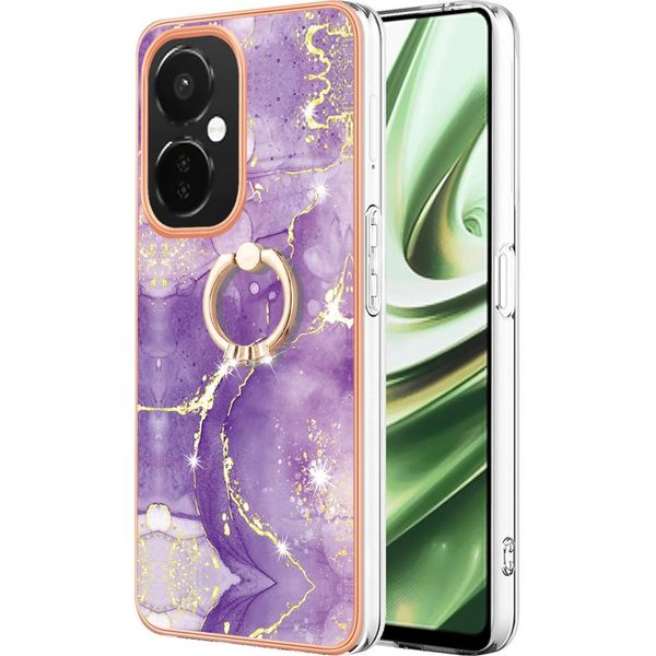 Custodia In Marmo Per Oneplus Nord Ce 3 Lite /Nord N30, Custodia Protettiva In Silicone Tpu Con Supporto Ad Anello Colorato-image