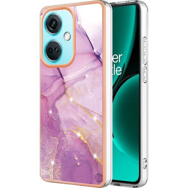 Custodia Per Oneplus Nord CE3, Sottile Marmo Antiurto Morbido Tpu Paraurti Rosa-image