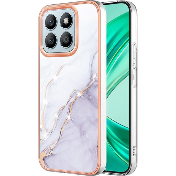 Custodia Per Honor X8B, Sottile Marmo Antiurto Custodia Morbida Tpu Paraurti Bianco-image