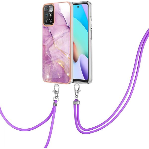 Custodia Con Cinturino Per Xiaomi Redmi 10, Paraurti In Tpu Morbido, Custodia Protettiva, Con Cinturino Regolabile Rosa-image
