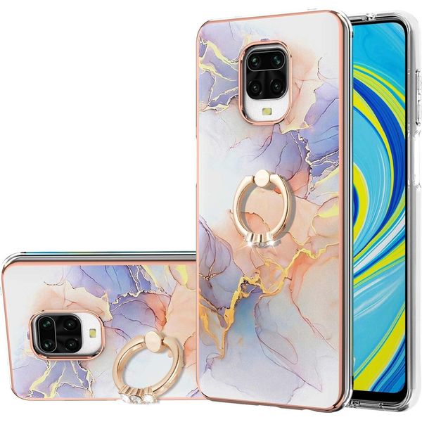 Custodia Per Xiaomi Redmi Note 9S/9 Pro/9 Pro Max, Custodia Protettiva In Silicone Tpu A Fantasia Con Supporto Ad Anello Grigio-image