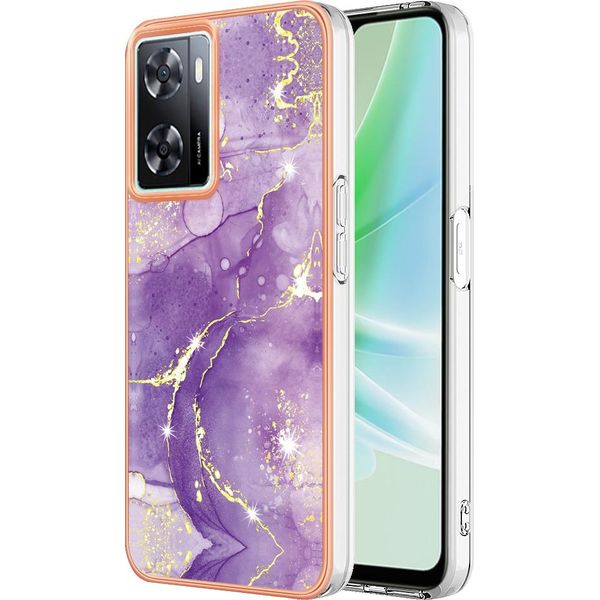Custodia Per Oneplus Nord N300, Sottile Custodia In Marmo Antiurto In Tpu Morbido Purple-image