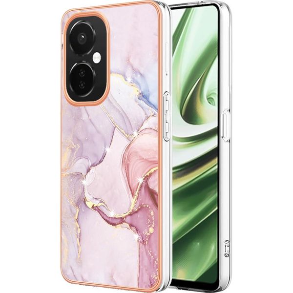 Custodia Per Oneplus Nord Ce 3 Lite / Nord N30, Sottile Marmo Antiurto Morbido Tpu Custodia Paraurti Oro Rosa-image