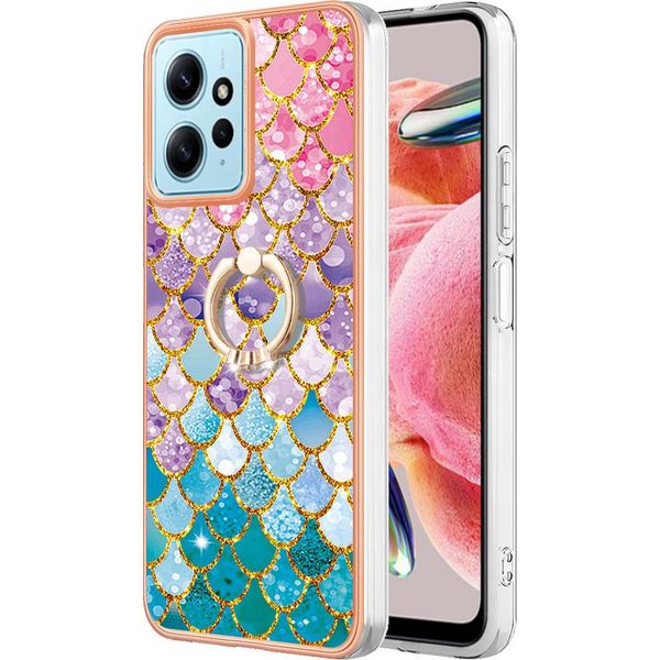 Custodia Per Xiaomi Redmi Note 12 4G, Custodia Protettiva In Silicone Tpu A Fantasia Con Supporto Ad Anello Colorful-image