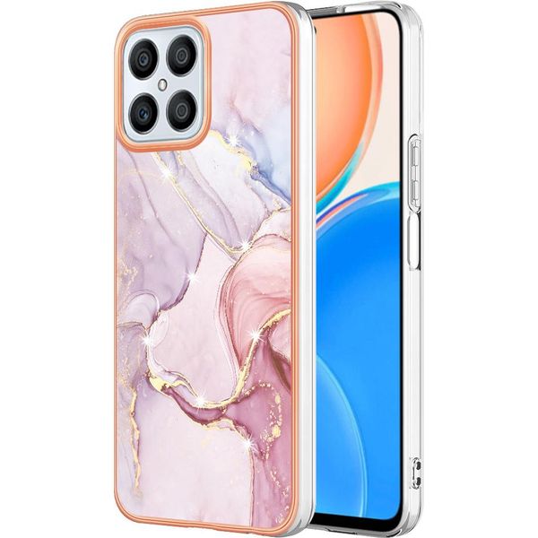 Custodia Per Honor X8 4G, Sottile Marmo Antiurto Morbido Tpu Paraurti Oro Rosa-image