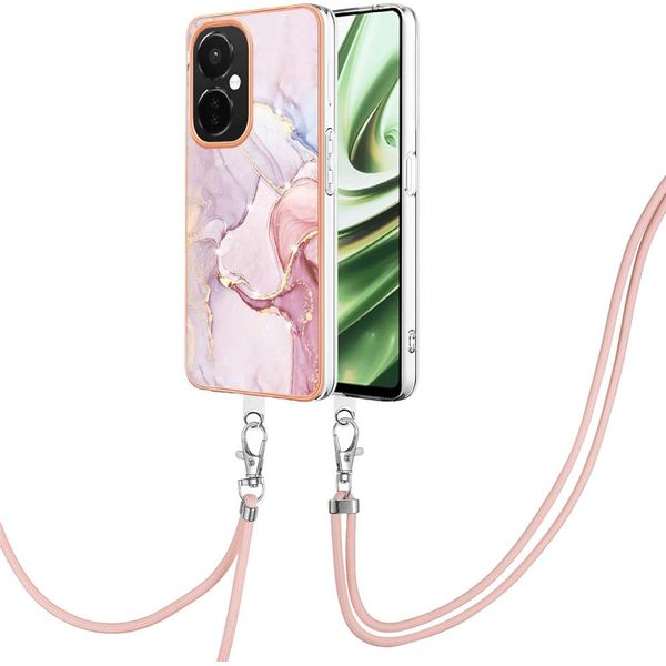 Custodia Con Cinturino Per Oneplus Nord Ce 3 Lite/Nord N30, Paraurti In Tpu Morbido, Custodia Protettiva, Con Cinturino Regolabile Oro Rosa-image