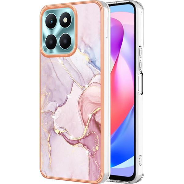 Custodia Per Honor X6A, Sottile Marmo Antiurto Morbido Tpu Custodia Paraurti Oro Rosa-image