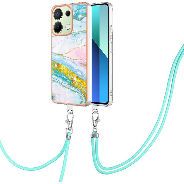 Custodia Con Cinturino Per Xiaomi Redmi Note 13 4G, Paraurti In Tpu Morbido, Custodia Protettiva, Con Cinturino Regolabile Turchese-image