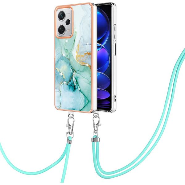 Custodia Con Cinturino Per Xiaomi Redmi Note 12 Pro+, Paraurti In Tpu Morbido, Custodia Protettiva, Con Cinturino Regolabile Verde-image