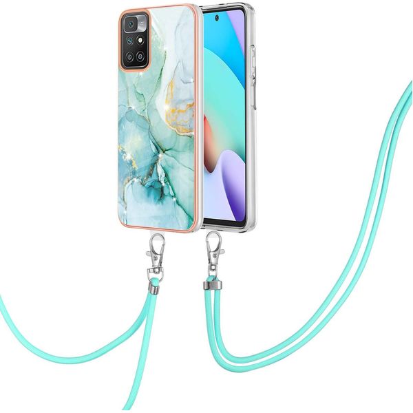 Custodia Con Cinturino Per Xiaomi Redmi 10, Paraurti In Tpu Morbido, Custodia Protettiva, Con Cinturino Regolabile Verde-image