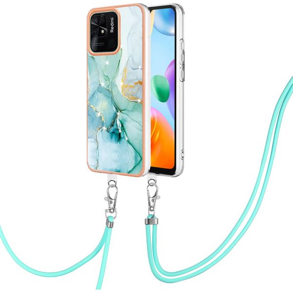 Custodia Con Cinturino Per Xiaomi Redmi 10C, Paraurti In Tpu Morbido, Custodia Protettiva, Con Cinturino Regolabile Verde-image