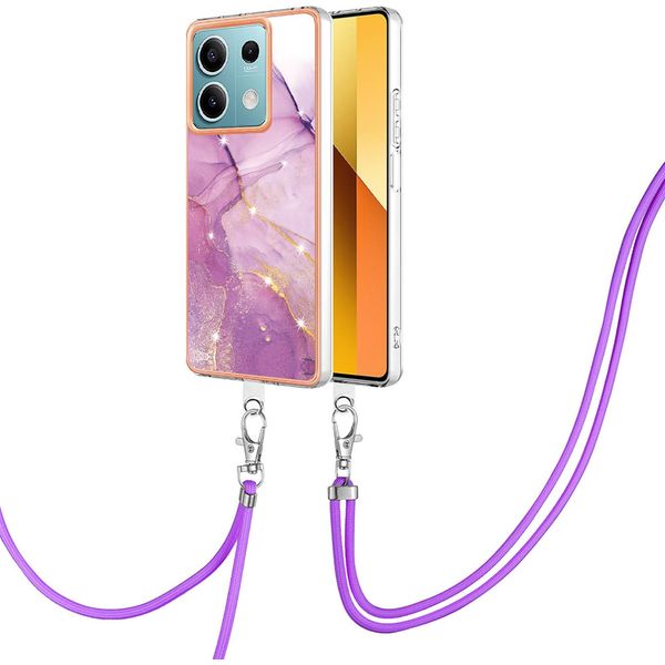 Custodia Con Cinturino Per Xiaomi Redmi Note 13 5G, Paraurti In Tpu Morbido, Custodia Protettiva, Con Cinturino Regolabile Rosa-image