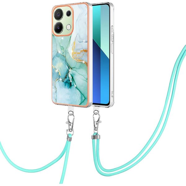 Custodia Con Cinturino Per Xiaomi Redmi Note 13 4G, Paraurti In Tpu Morbido, Custodia Protettiva, Con Cinturino Regolabile Verde-image