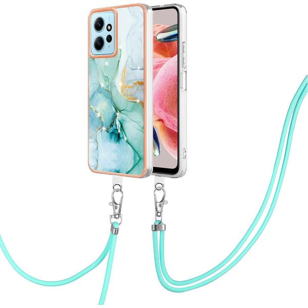 Custodia Con Cinturino Per Xiaomi Redmi Note 12 4G, Paraurti In Tpu Morbido, Custodia Protettiva, Con Cinturino Regolabile Verde-image