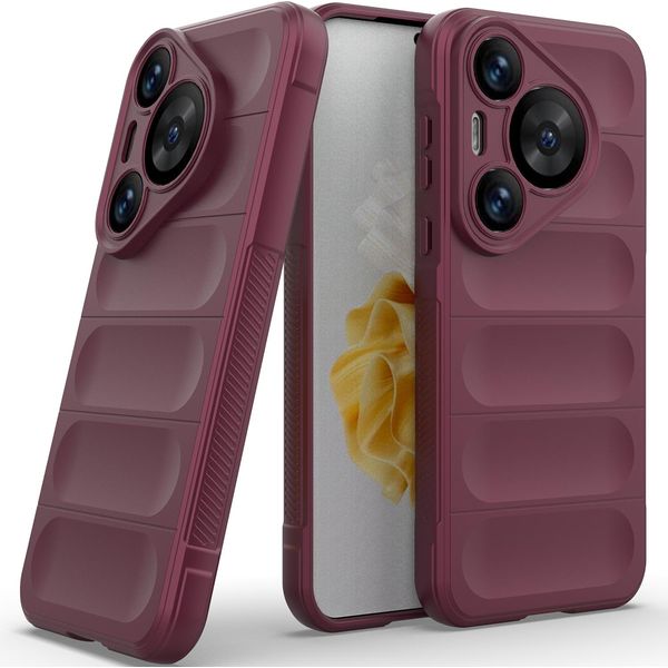Custodia Per Huawei Pura 70 Pro / 70 Pro+ Custodia Protettiva In Silicone Tpu Morbido Antiurto Borgogna-image