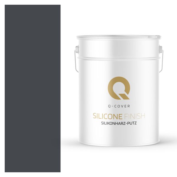 Intonaco Alla Resina Siliconica | Grigio Acciaio Ral 7024 Intonaco Da Rullo Intonaco Al Silicone | Intonaco Per Facciate | Intonaco A Raschietto Intonaco Strutturato Intonaco Finito Pareti E Soffitti | 15 Kg 1 Mm-image