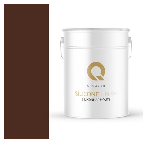 Intonaco A Base Di Resine Siliconiche | Intonaco A Rullo Marrone Mogano Intonaco Siliconico | Intonaco Per Facciate | Intonaco Per Graffi Topcoat Intonaco Strutturato Intonaco Finito Pareti E Soffitti | 15 Kg 1 Mm-image