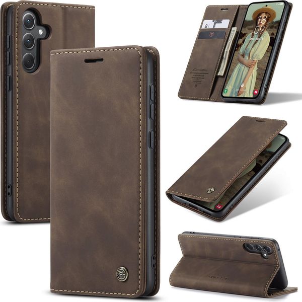 Custodia Galaxy A35, Retro Custodia In Finto Cuoio Con Funzione Stand Custodia Protettiva Per Samsung Galaxy A35 5G Rame-image