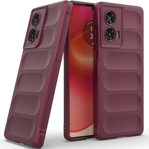 Custodia Per Motorola Edge 50 Fusion Custodia Protettiva In Silicone Tpu Morbido Antiurto Maroon-image