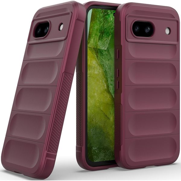 Custodia Per Google Pixel 8A Custodia Protettiva In Silicone Tpu Morbido Antiurto Borgogna-image