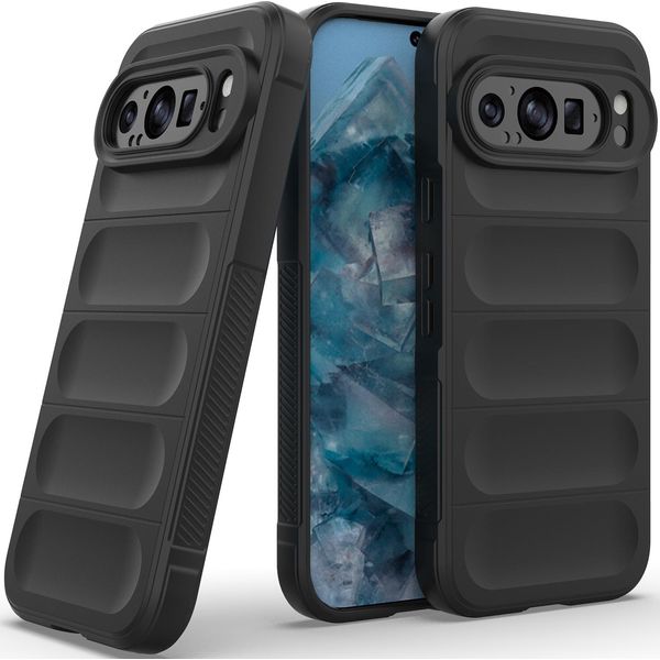 Custodia Per Google Pixel 9 Pro Custodia Protettiva In Silicone Tpu Morbido Antiurto Nero-image