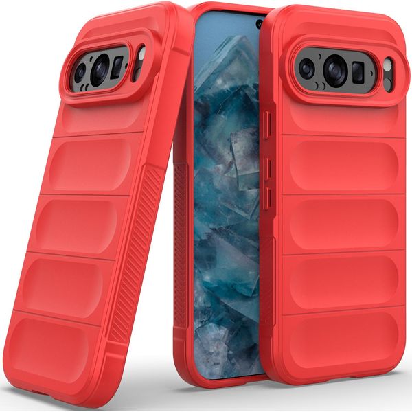 Custodia Per Google Pixel 9 Pro Custodia Protettiva In Silicone Tpu Morbido Antiurto Rosso-image