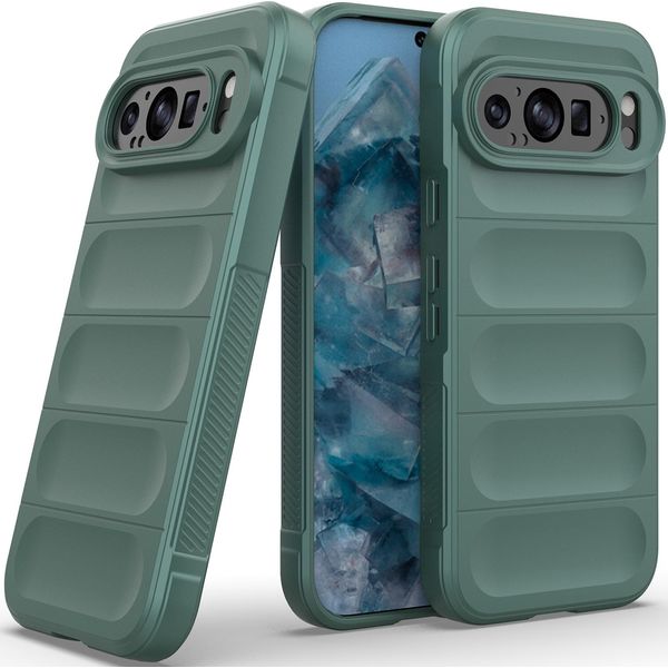 Custodia Per Google Pixel 9 Pro Custodia Protettiva In Silicone Tpu Morbido Antiurto Verde-image