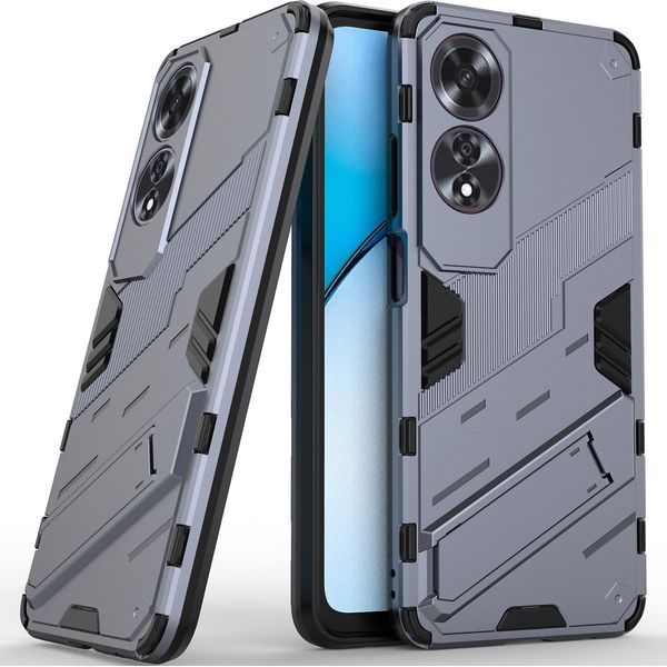 Custodia Armor Per Oppo A60 Custodia Protettiva Antiurto Ibrida In Pc Tpu Con Funzione Stand Grigio-image