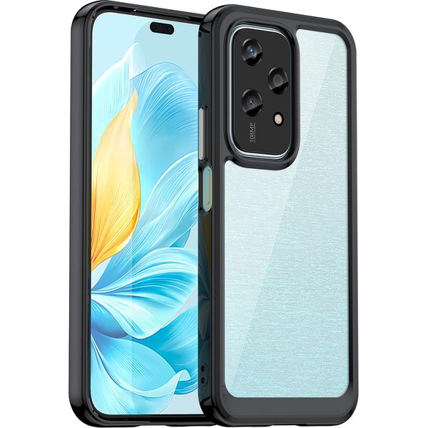 Custodia Per Honor 200 Lite Trasparente, Protettiva In Silicone Tpu Antiurto Nero-image