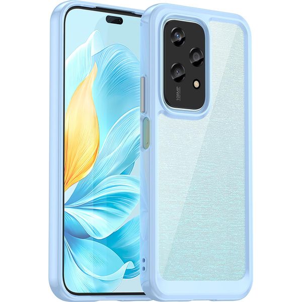 Custodia Per Honor 200 Lite Trasparente, Protettiva In Silicone Tpu Antiurto Blu-image