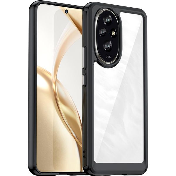 Custodia Per Honor 200 Trasparente, Protettiva In Silicone Tpu Antiurto Nero-image