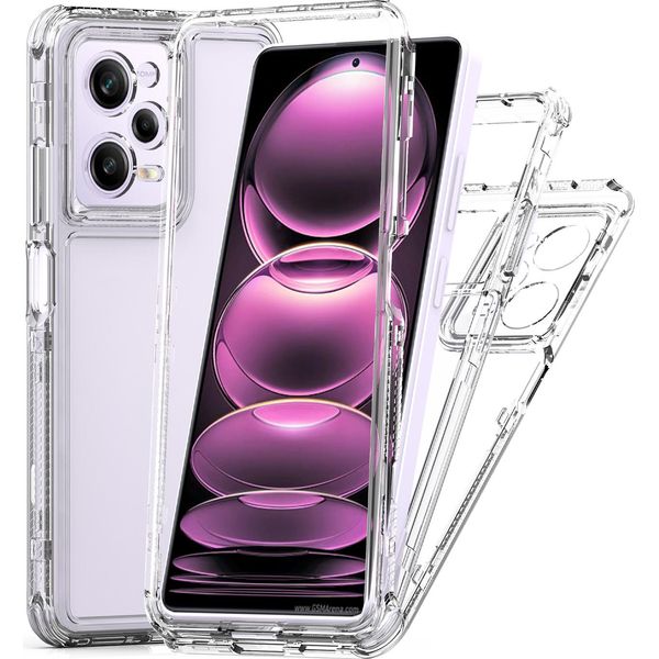 Custodia Trasparente Per Xiaomi Poco X5 Pro/Redmi Note 12 Pro 5G, Tpu Antiurto E Pc Ibrido Custodia Trasparente-image